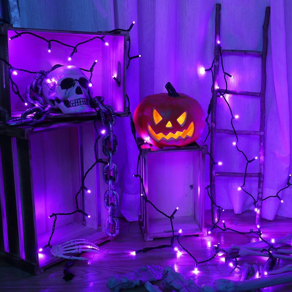 Brizled 33ft 100 LED Purple Halloween String Lights, UL Certified, Copper Wire, Model I3-100-4