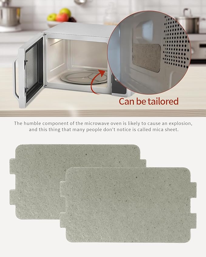 2 PCS Waveguide Cover, Universal Microwave Oven Mica Plate Sheet, 117mm X 64mm, Replacement Accessory for Home Kitchen Office