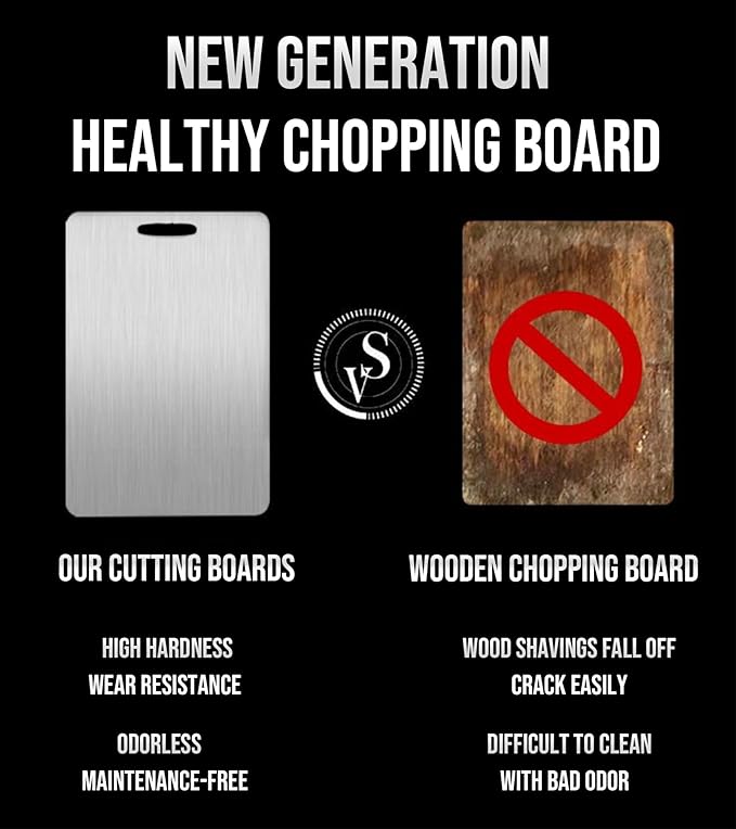 Titanium Cutting Board - 2025 New titanium cutting boards for kitchen,Double-Sided Food Grade Cutting Board,Chopping Board Cutting Mat for Meat Fruit & Vegetable-1 pc.Large (15.35x11in)