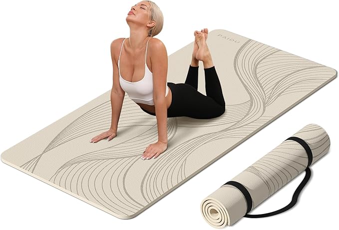 PAIDU Large Yoga Mat-72’x36’x0.4’ Extra Width ＆ Thick,Comfortable,Non-Slip Exercise Mat-Works Great on All Floor for Stret...