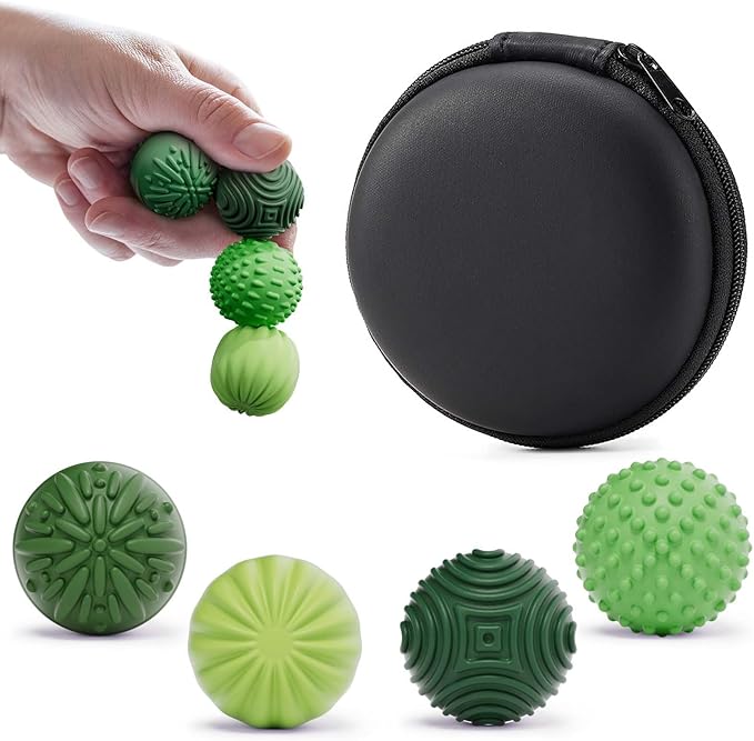 luckdoor Silicone Magnetic Balls Fidget Toys for Adults & Teens,4PCS Stress Relief Sensory Toys for Autism ADHD Anxiety,Fu...