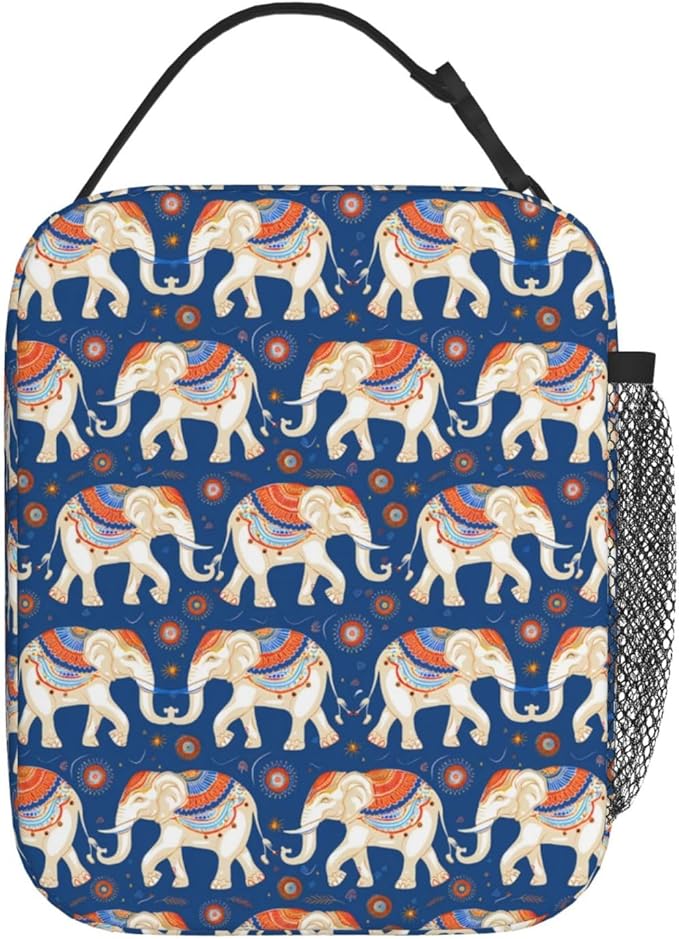Elephant Lunch Box for Women Kids Girls Insulated Lunch Bag Lunchbox Adults Lunch Tote Bags Reusable Cooler for Work Office School Picnic Travel