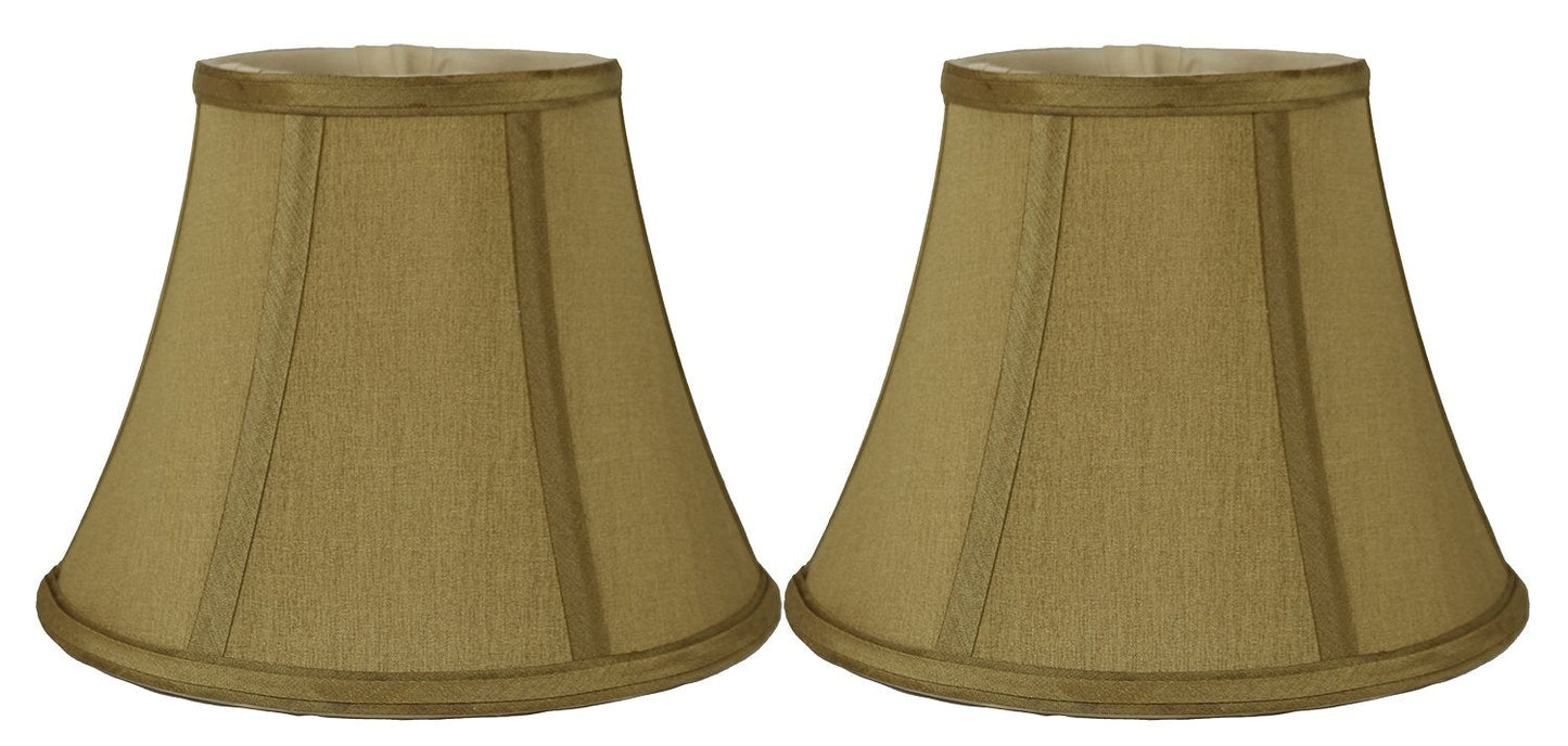 Urbanest Softback Bell Lampshade Set of 2, Faux Silk, 5x9x7 inches, Gold, Spider-fitter