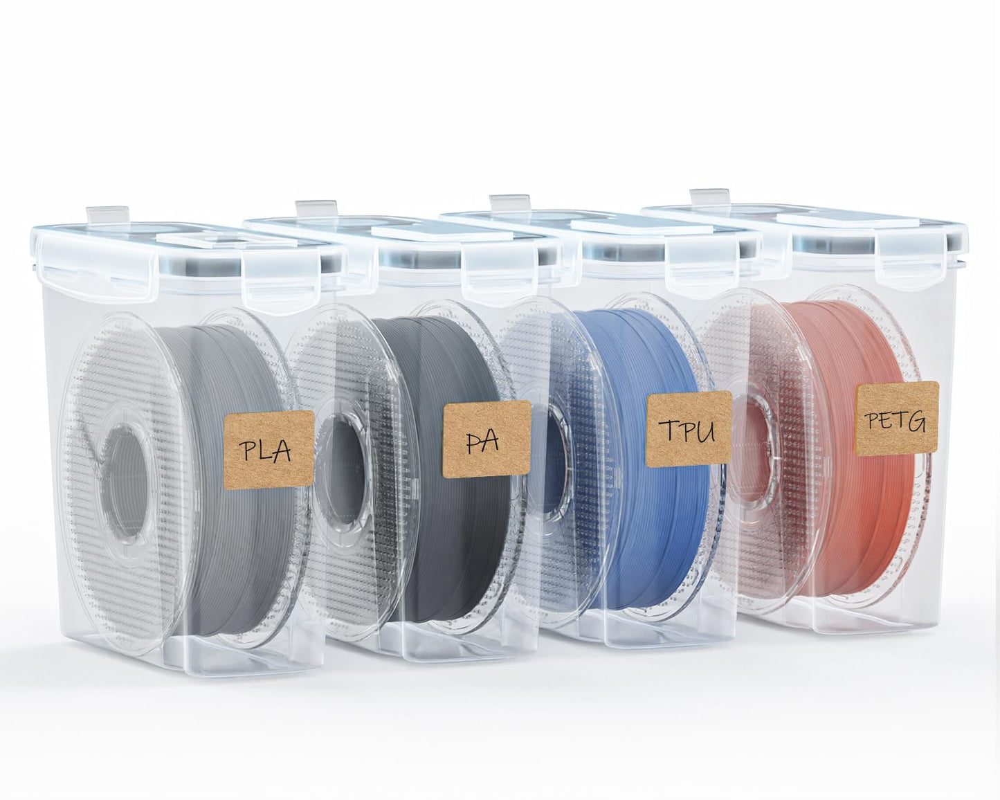 YOOPAI Filament Storage Box - 4 Pack Filaments Container for 3D Printing Filaments Sealing and Protection - Portable Filament St