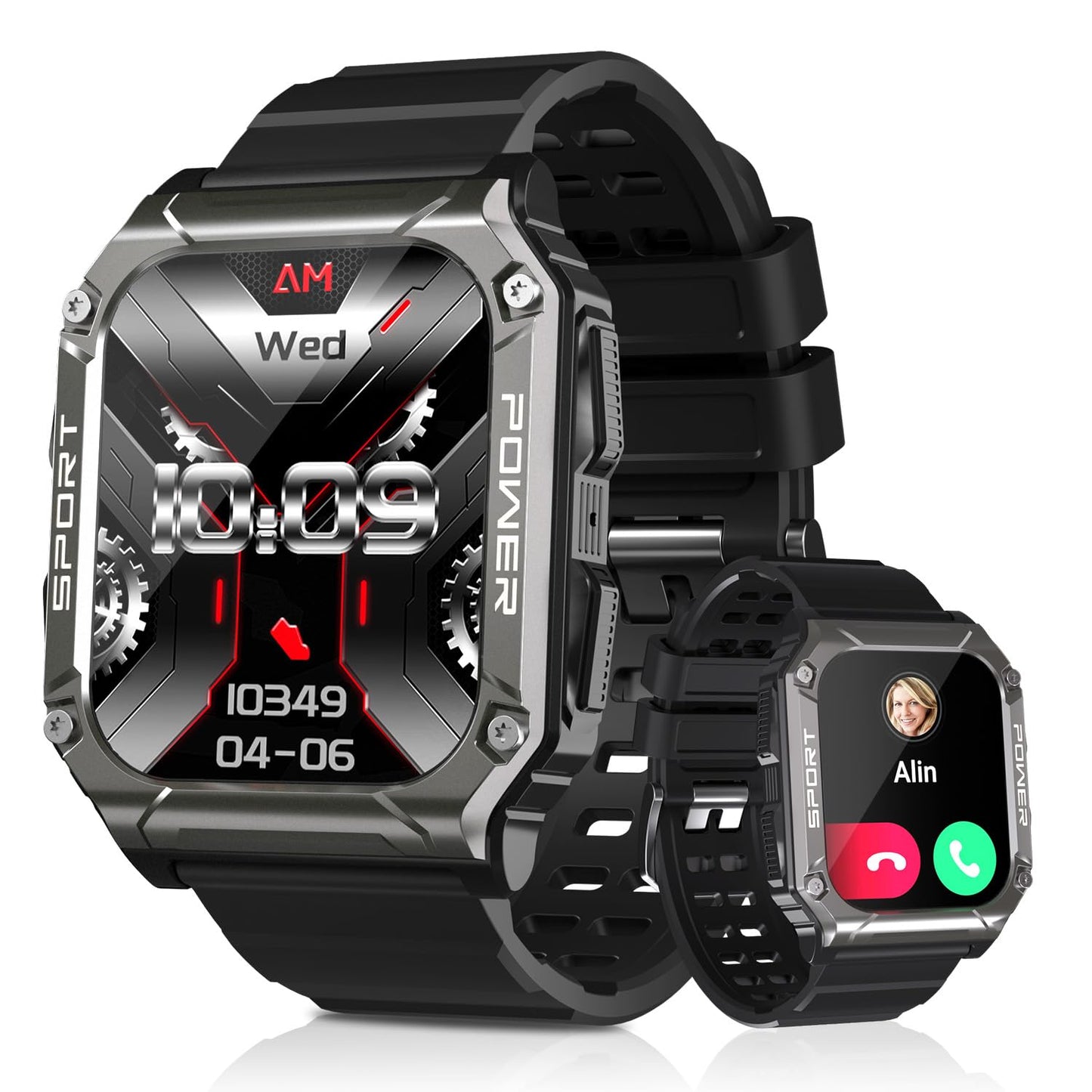 Smart Watch For Men With Phone Function 1.95    Hd Touchscreen Smartwatch Fitness Tracker 130+ Sports Modes Ip68 Waterproof Wris