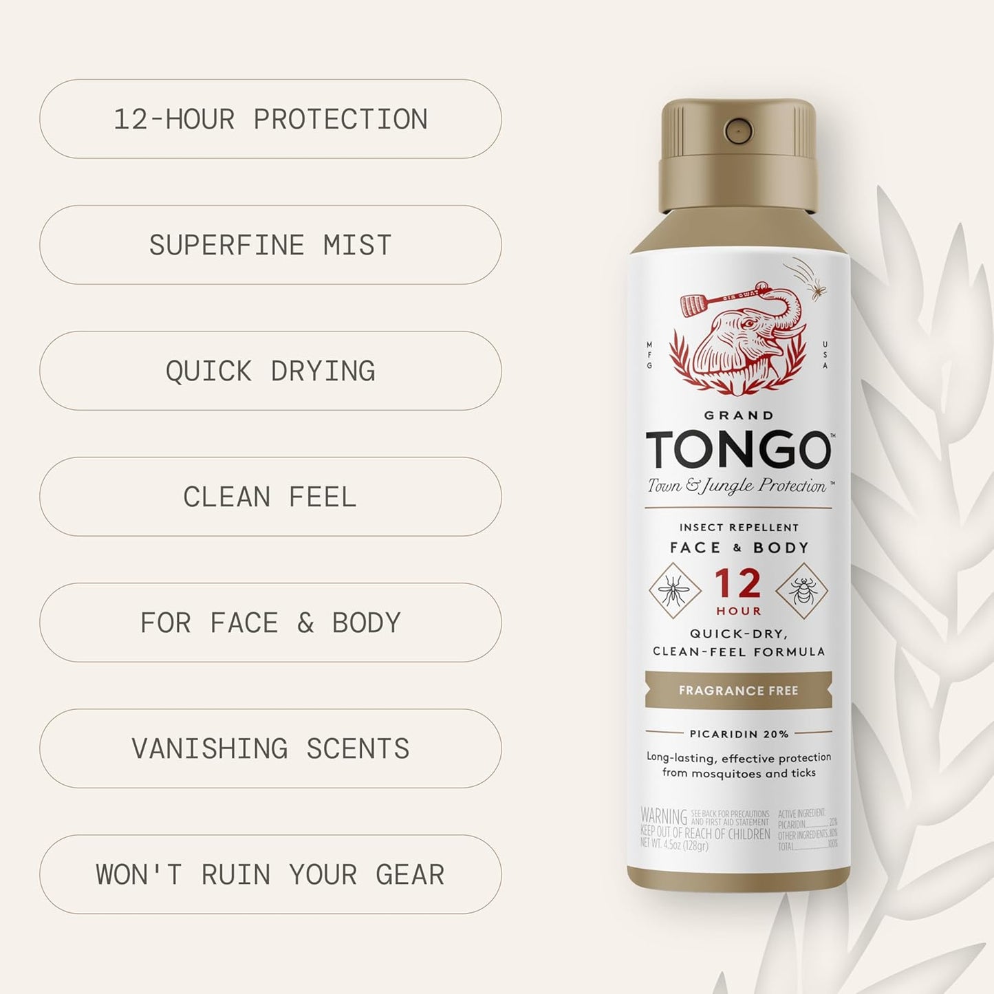 DEET-Free Insect Repellent, The 12 Hour Protection, DEET Alternative – Fragrance Free
