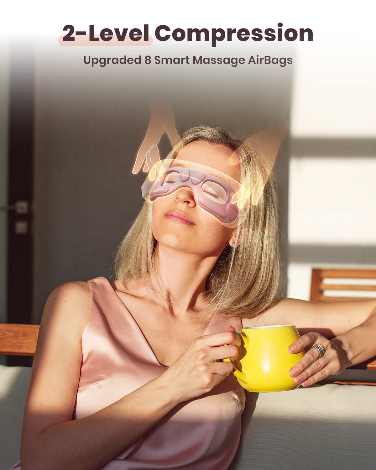 latumab Eye Massager with Heat, Bluetooth Music Heated Massager for Migraines, Relax and Reduce Dark Circles Eye Bags Improve Sleep, Ideal Gifts for Women/Men