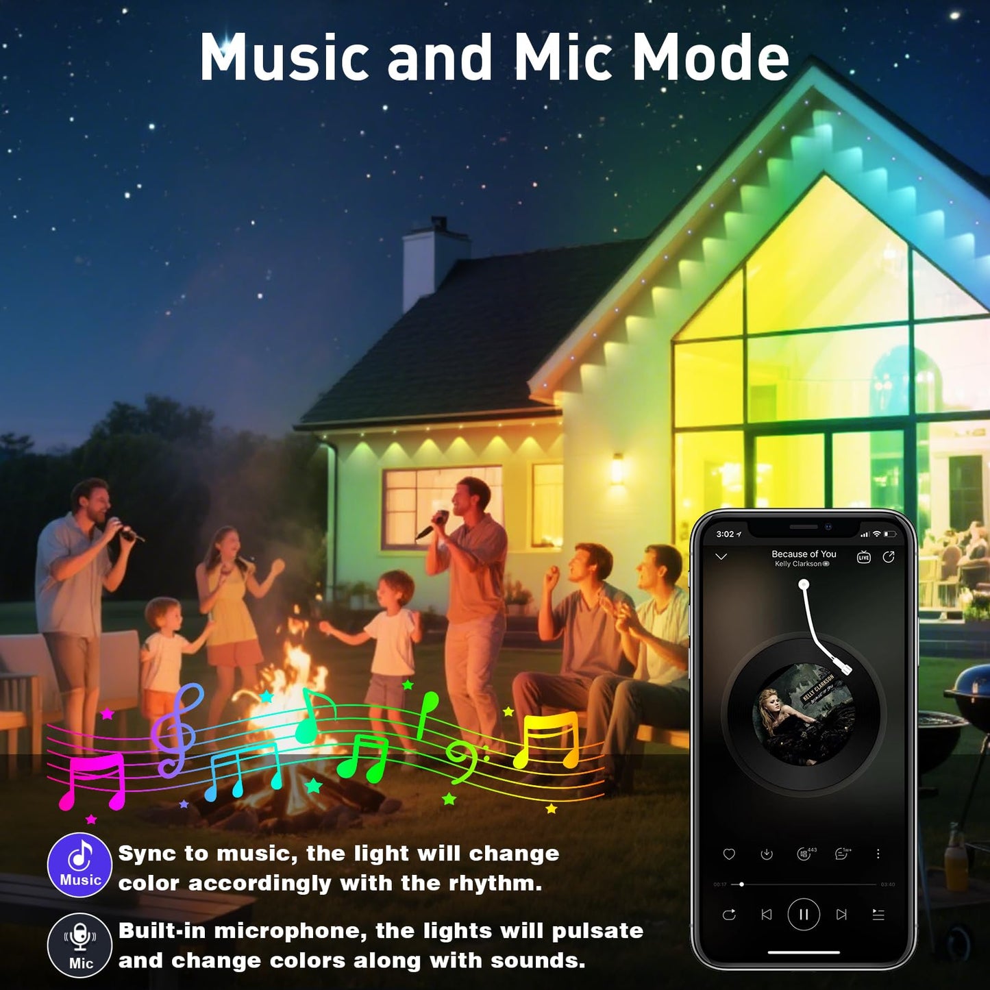 Inzidol 300Ft Permanent Outdoor Lights For House Roof  Christmas  Holiday  Party  Daily Lighting  Ip67 Waterproof Rgb Eaves Lights With Multi Scene Modes For Halloween