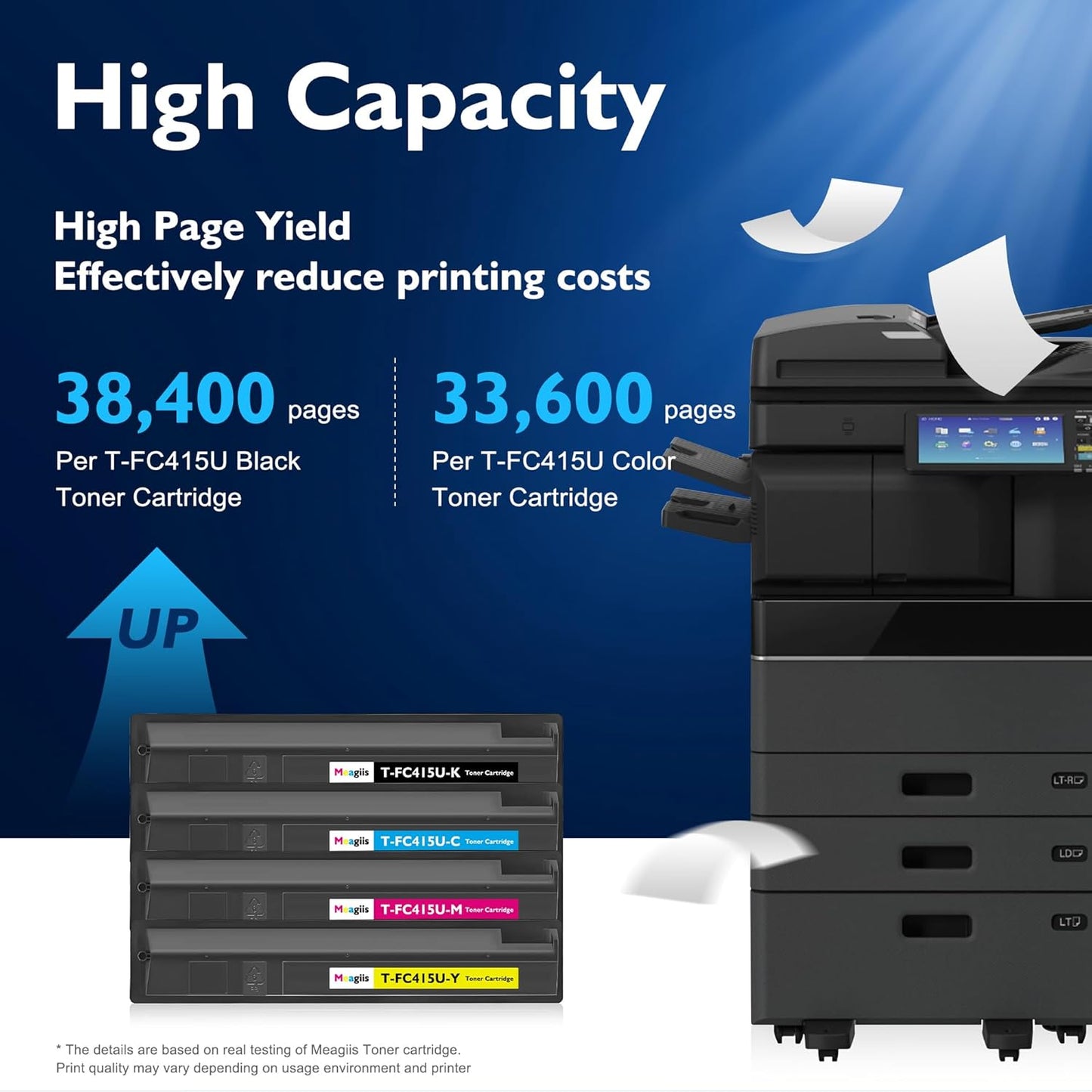 TFC415U T-FC415U Toner Cartridges 4-Pack Replacement for Toshiba T-FC415U Toner T-FC415U-K T-FC415U-C T-FC415U-M T-FC415U-Y for Toshiba E-Studio 2515AC 3015AC 3515AC 4515AC 5015AC Printer