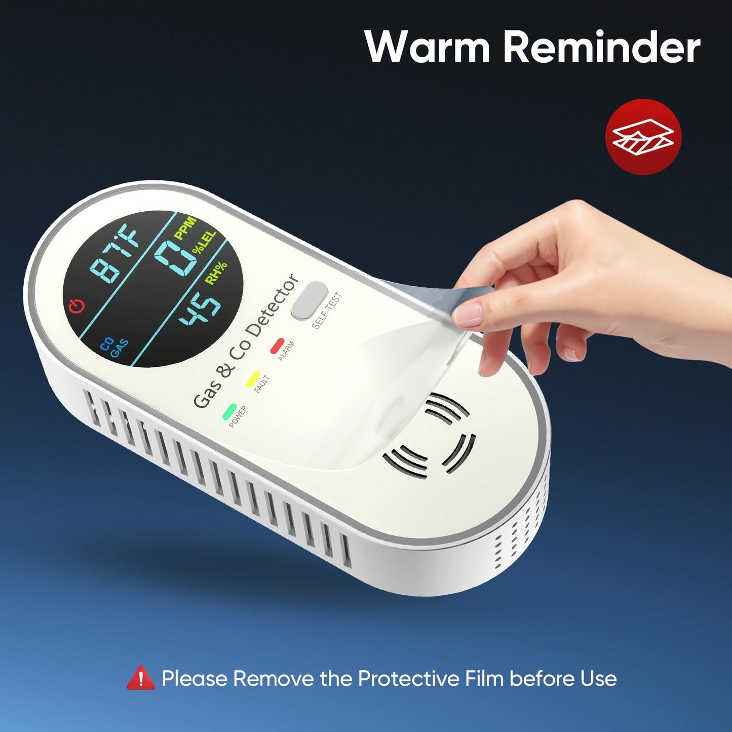 NICGOL 4-in-1 Natural Gas Leak Detector & Carbon Monoxide Detectors - Carbon Monoxide Detectors Plug in - Natural Gas, Propane, Co Detector, Temperature & Humidity Detector for Home, RV (2 Packs)