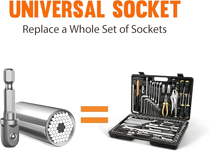 HANPURE Stocking Stuffers for Men & Women - Cool Stuff Magnetic Ratchet Screwdriver Set with Power Drill Adapter - Super Universal Socket Grip Gadgets for Him & Her