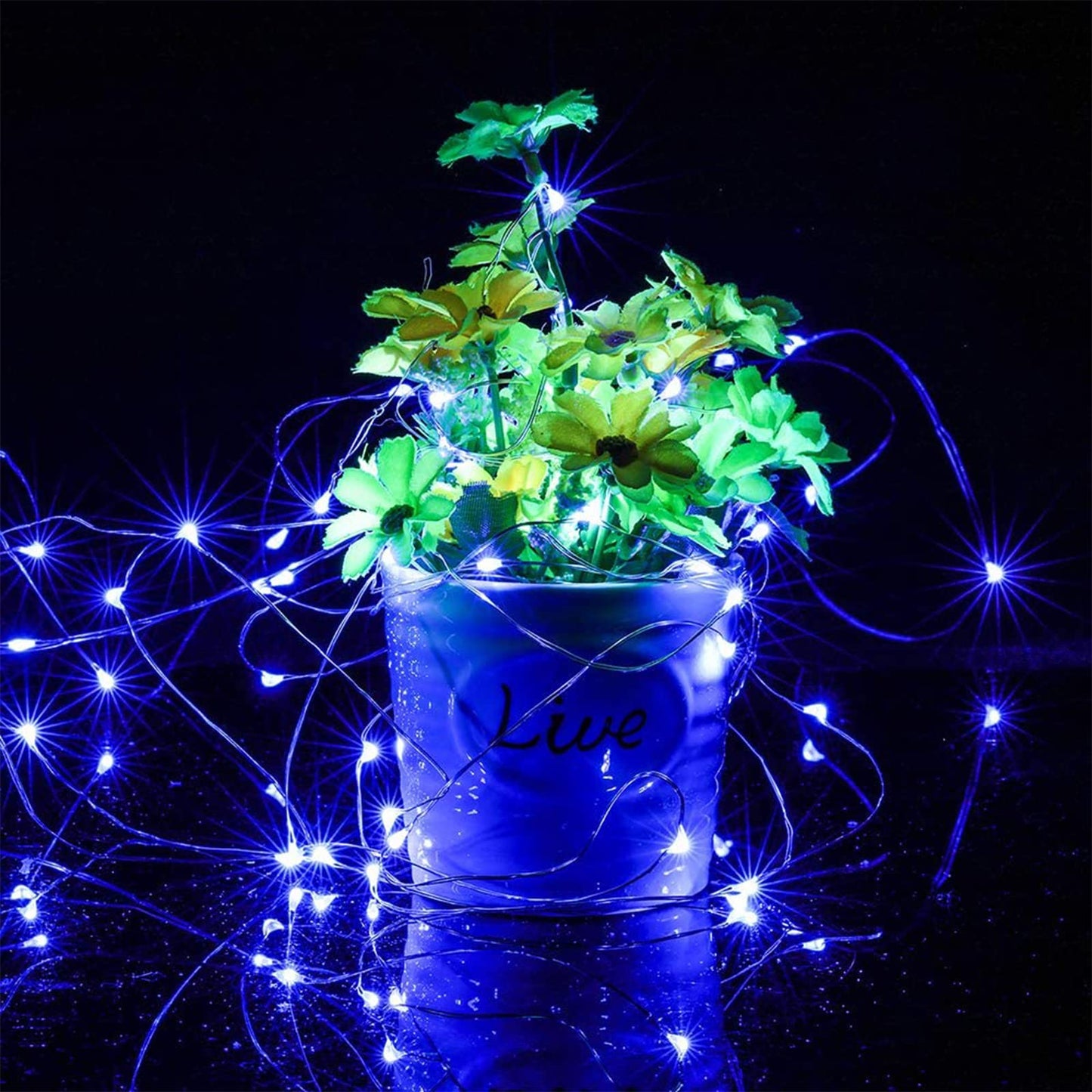 Yiaht 12 Pack Battery Operated Fairy String Lights 7 Feet 20 LED Copper Wire Waterproof Blue