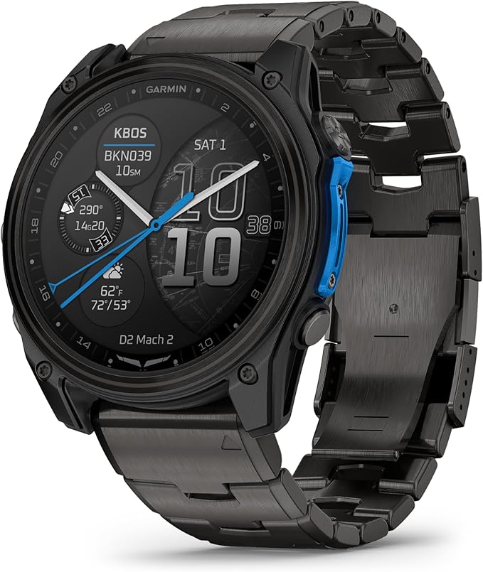Garmin D2™ Mach 2 – 51 mm, Premium Aviator Smartwatch with GPS, Advanced Flight Maps, LED Flashlight, Built-in Microphone/...