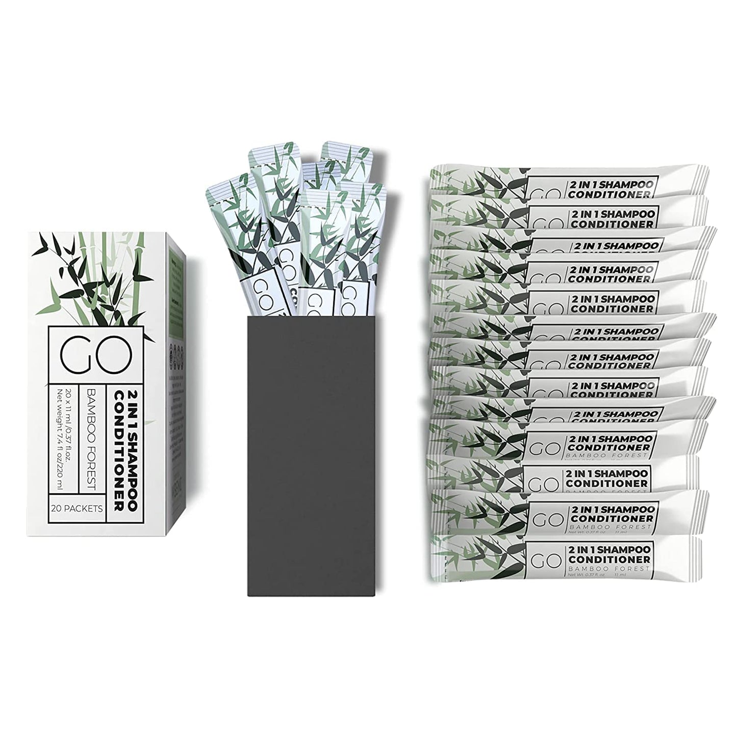 GO Essentials Travel Size Shampoo and Conditioner Set of 80 - 2 in 1 Single Use Travel Shampoo and Conditioner (Sulfate Free) -
