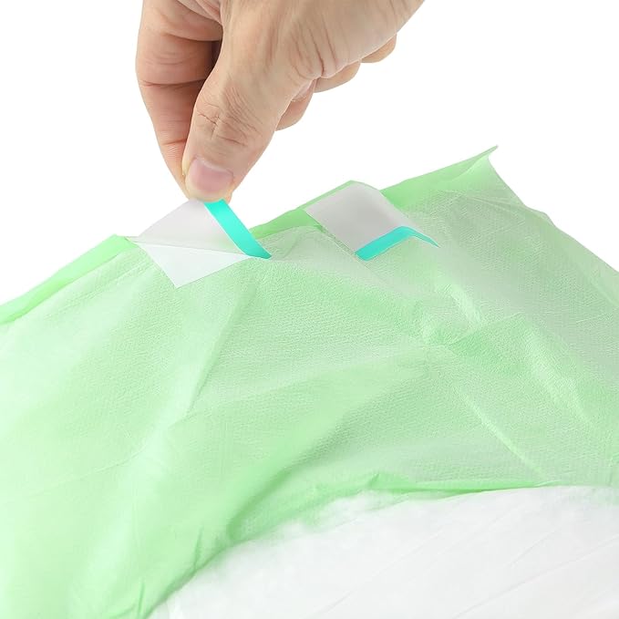 CutiePlusU Disposable Adult Diaper Heavy Absorption Dry Surface Adult Diapers All Night- Green 10 Pieces (Large 37"-47")