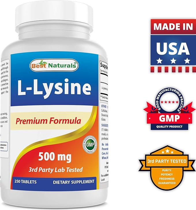 Best Naturals L-Lysine 500 mg & Vitamin C 1000 mg