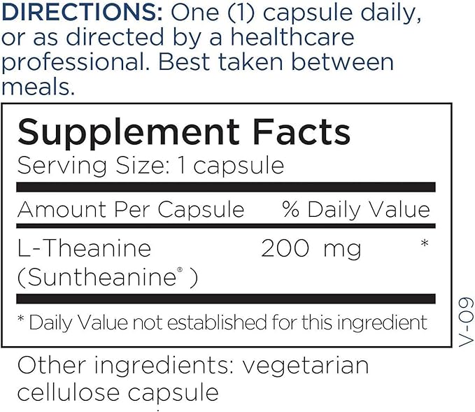 Metabolic Maintenance L-Theanine - 200mg Suntheanine Vegan Amino Acid Supplement - Support Mood, Focus + Reduced Stress Response (120 Capsules)