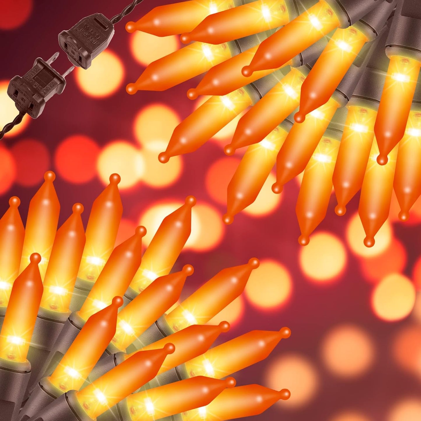 150LIGHTS Orange Extra-Bright with End Connectors Halloween Decorative Lights 9.72m UL Certified Mini String Light Set Waterproof for Halloween Home Garden Christmas Tree Party Patio Wedding