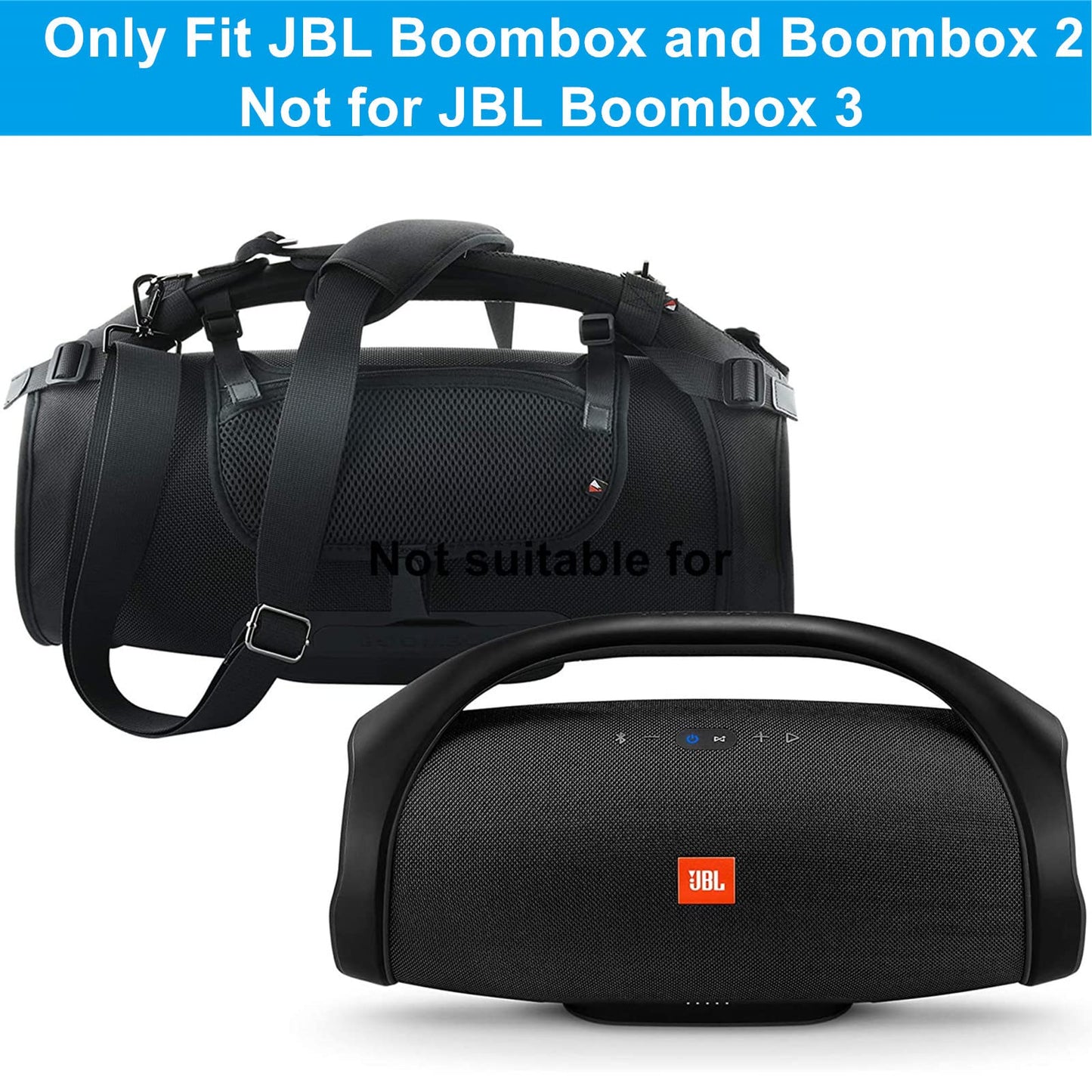 Txesign Travel Carrying Strap For Jbl Boombox/Boombox 2 Waterproof Portable Speaker, Shoulder Strap With Two Side Covers Travel