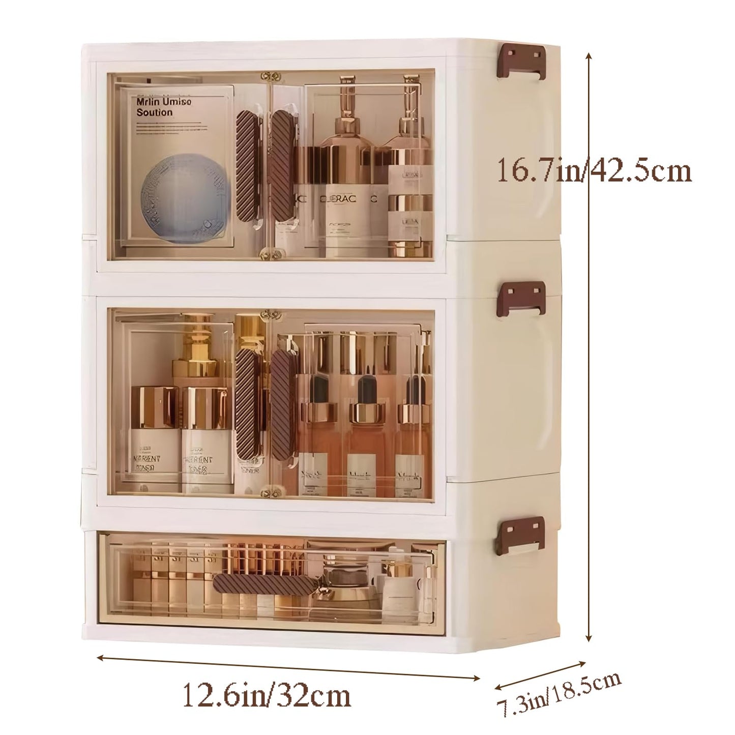 Desktop cosmetics, beauty tools storage box,Stackable Storage Bins, With drawer and compartment combination, Underwear socks and
