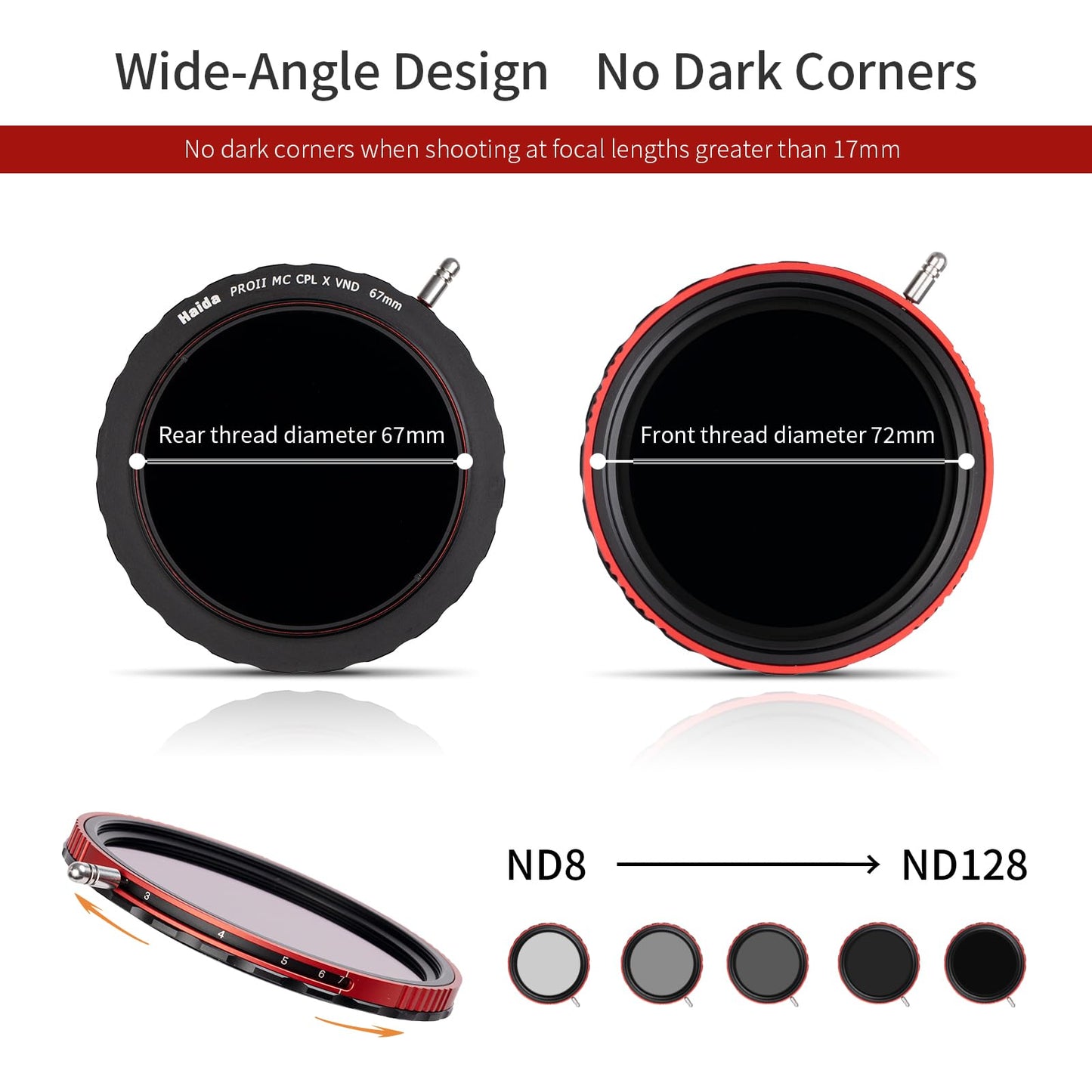 Haida 82Mm Pro Ii Multi-Coating Circular Polarizer + Variable Neutral Density Slr Camera Lens Filter Waterproof Scratch Resistan