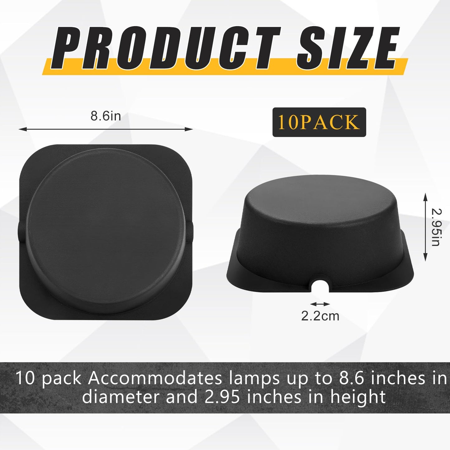 Tuanse 10 Pcs Recessed Light Cover For 6 Inch Lighting Fixtures 8.6 X 8.6 X 2.9 Inch Fire-Resistant And Energy-Saving Light Insulation Protect Cover For Attic (Black)