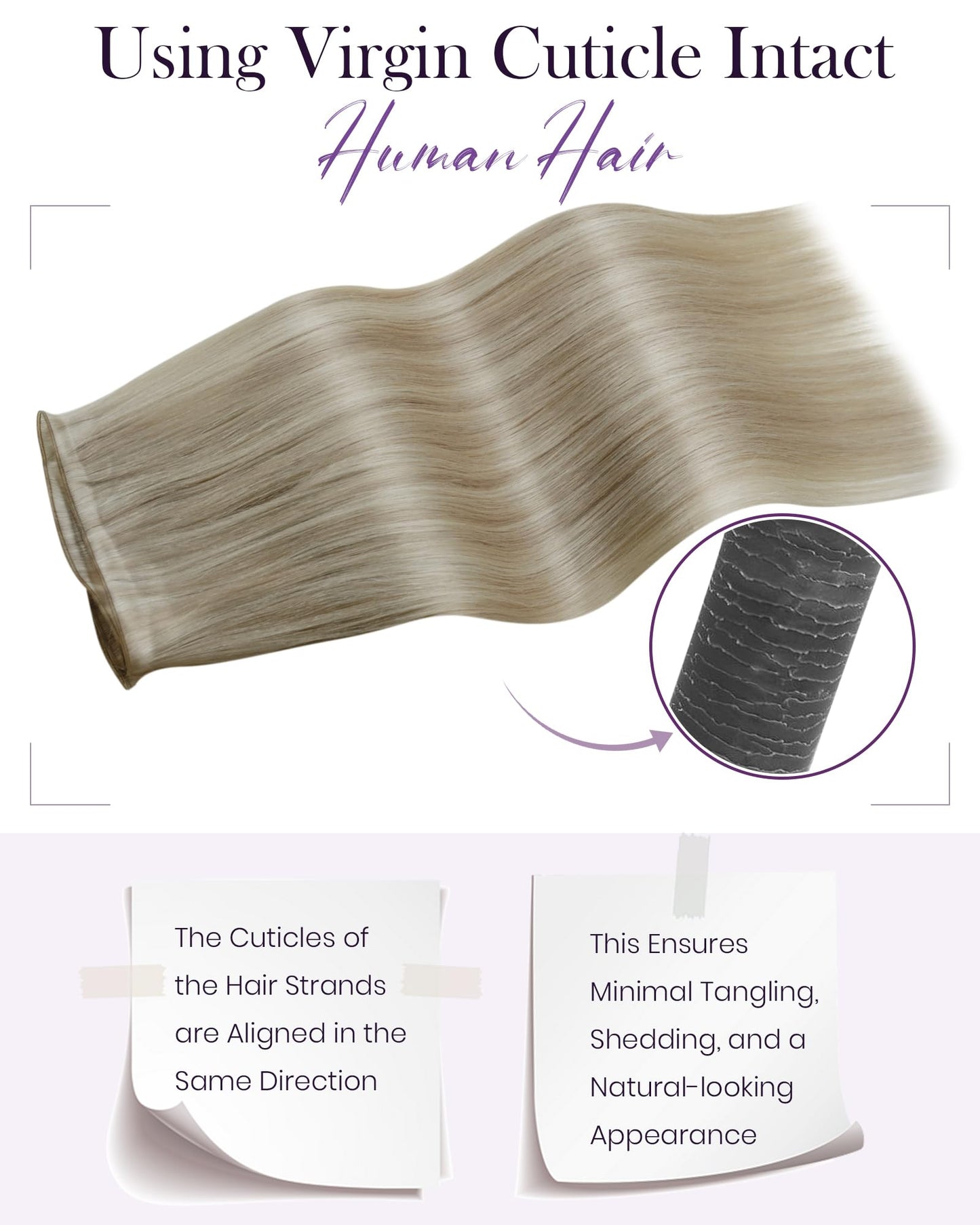 LaaVoo Hand Tied Weft Hair Extensions Human Hair Blonde Highlight Sew in Hair Extensions 16 Inch 50g