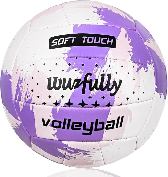 Wuzfully Volleyball Official Size 5,Soft Volleyballs for Backyard Beach Park Play Games Practice Volleyball for Beginner T...