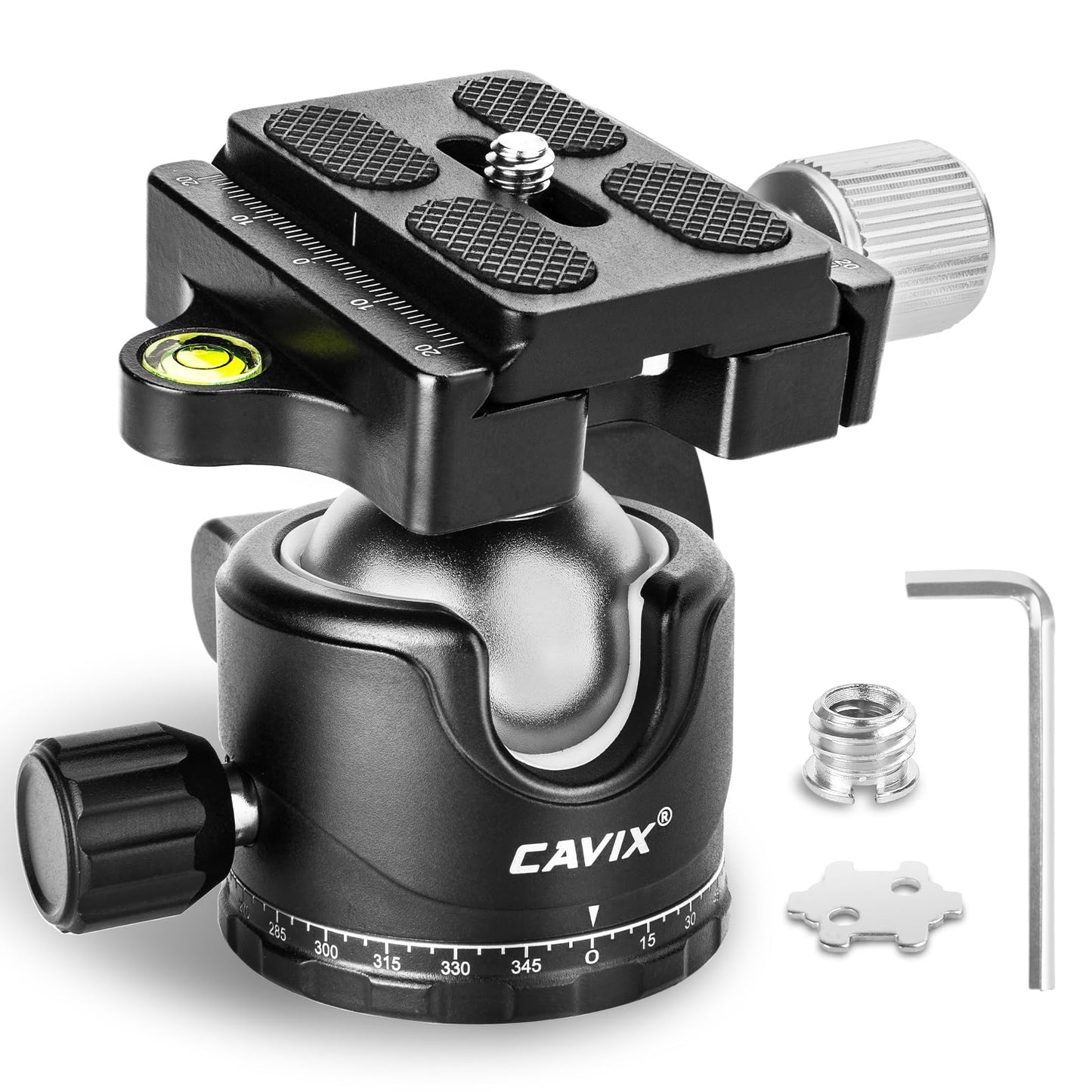 Ball Head Mount, Cavix 36Mm Ball Head Camera Tripod Head With 1/4 Arca Swiss Quick Release Plate For Tripod, Monopod, Dslr, Came