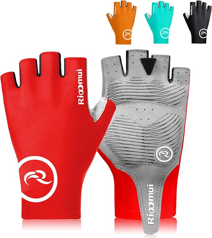 Rioomui Cycling Gloves,Anti-Slip 5mm Padded Biking Gloves for Men Women Shock-Absorbing Summer Breathable for Road Bicycle...