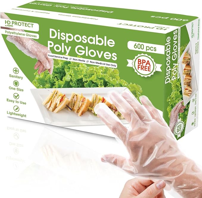 Keppi Disposable Gloves - BPA & Latex Free - Gloves Disposable Latex Free - For Food Handling - Food Safe - For Cooking