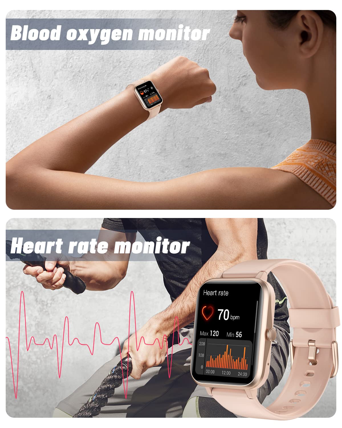 Grv Smart Watch For Ios And Android Phones (Answer/Make Calls), Watches For Women Ip68 Waterproof Smartwatch Fitness Tracker Wat