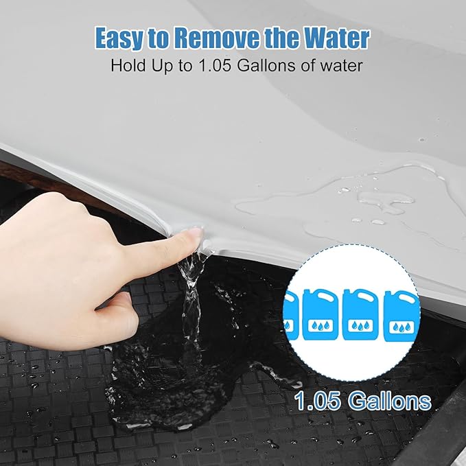 Under Sink Mat for Kitchen Waterproof, 19" x 19" Silicone Under Sink Liner Kitchen & Bathroom Cabinet Protector Mats, Heavy Duty Flexible Under Sink Drip Tray with Lip, Cool Grey