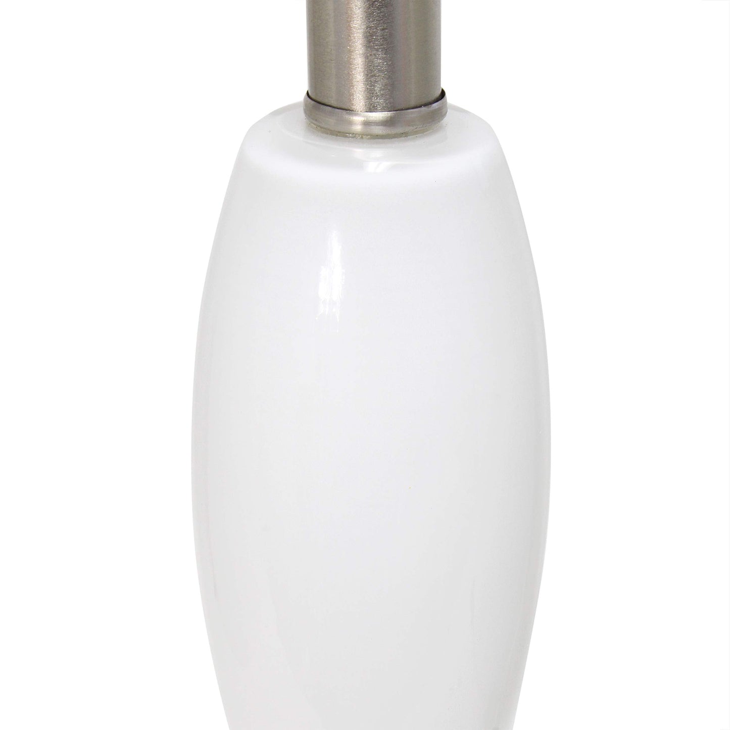 Elegant Designs LT3315-WHT Contemporary Glass Table Lamp, White, Curved Design