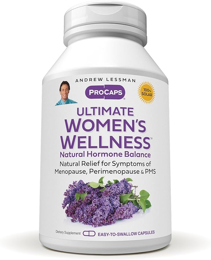 ANDREW LESSMAN Ultimate Women’s Wellness 180 Capsules - Naturally Relieves Menopause Symptoms, PMS, Perimenopause with Soy Isoflavones, EGCG, Cranberry, Indole-3-Carbinol. Easy to Swallow Capsules