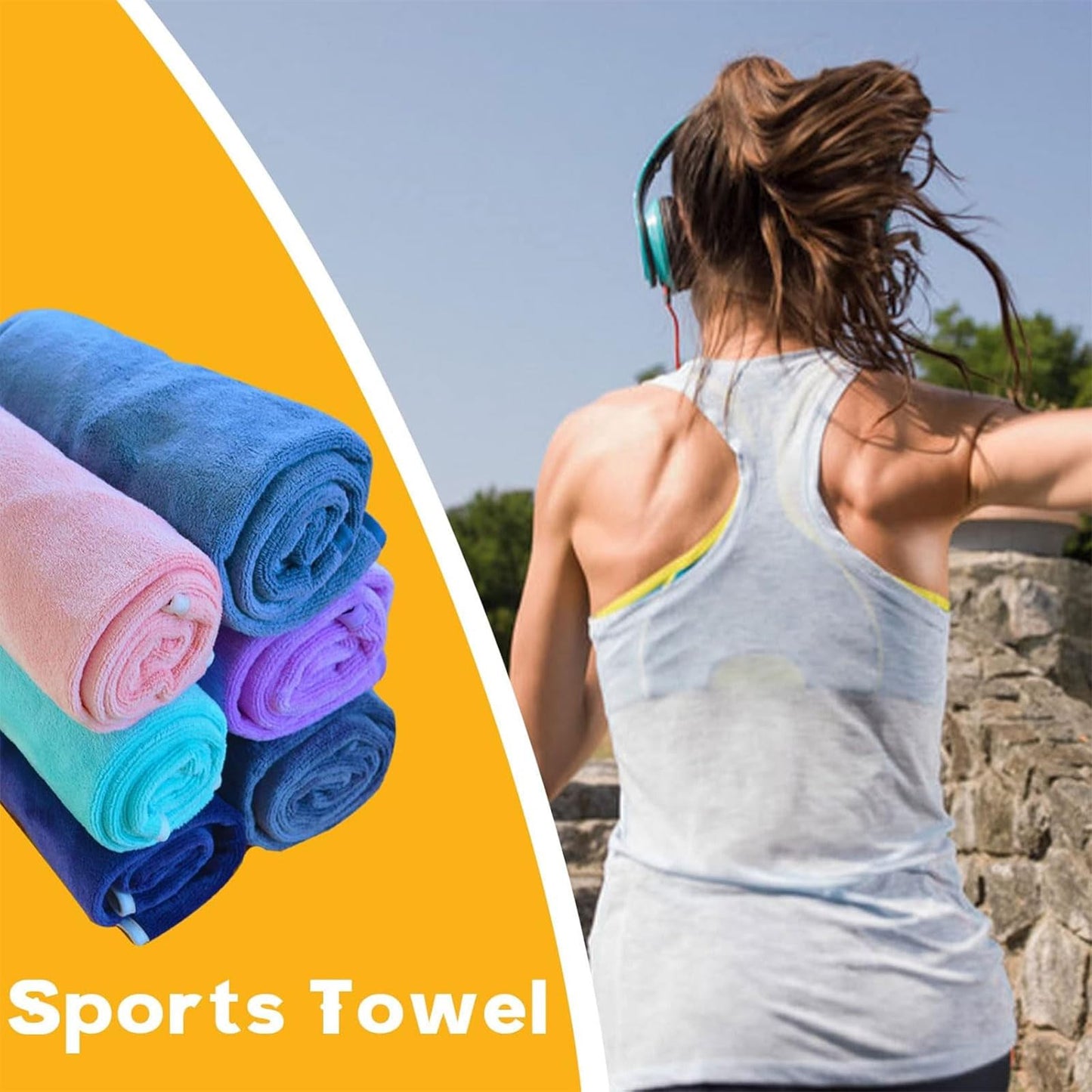 Wuwahold Microfiber Gym Towels Bigger Size Super Soft for Exercise Fitness, Sports, Workout, 380-GSM 15-Inch x 31-Inch Quick-Drying Towels (3 Pack, Pure Blue)