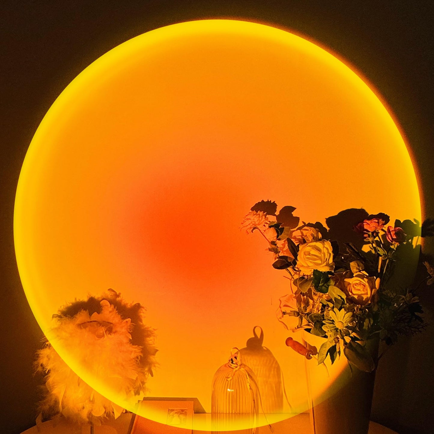 XEBKOR Sunset Lamp Projector T6, 360? Rotation LED Night Light, Aluminum, Sunset Red