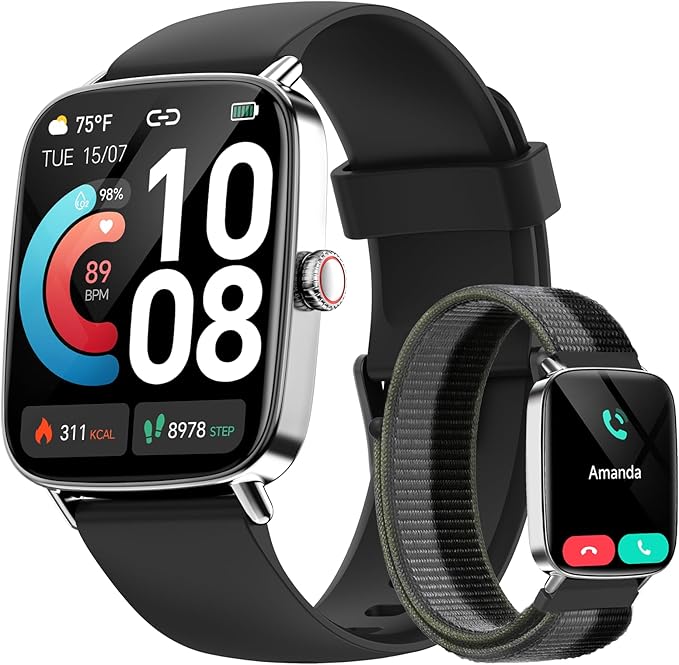 Smart Watch for Men Women, 1.85" HD Smartwatch Compatible iPhone/Samsung/Android (Answer/Make Calls), 100+ Sport Modes Fit...