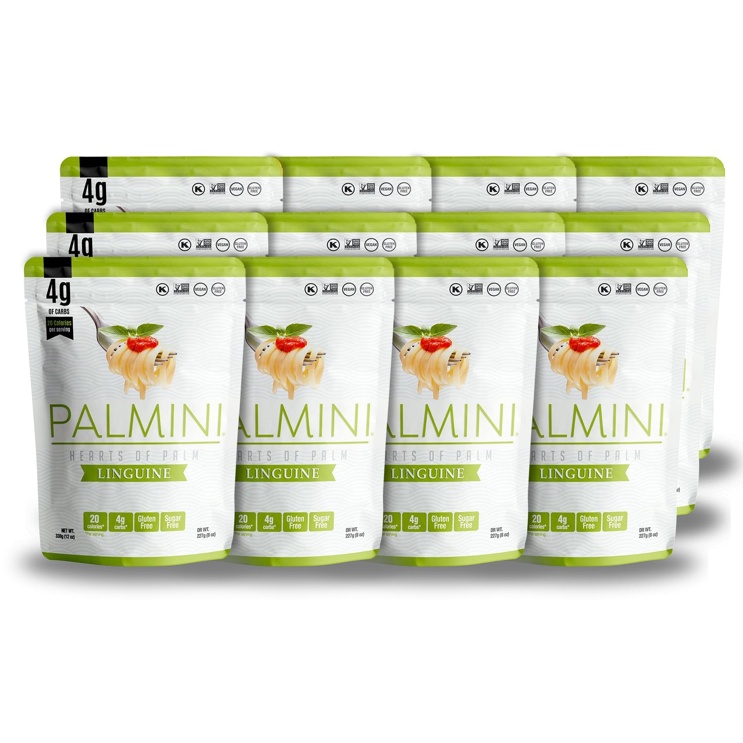 Palmini Linguine Pasta | Low-Carb  Low-Calorie Hearts of Palm Pasta | Keto  Gluten Free  Vegan  Non-GMO  Plant Based  Healthy Noodles | As Seen on Shark Tank |(12 Ounce - Pack of 12)
