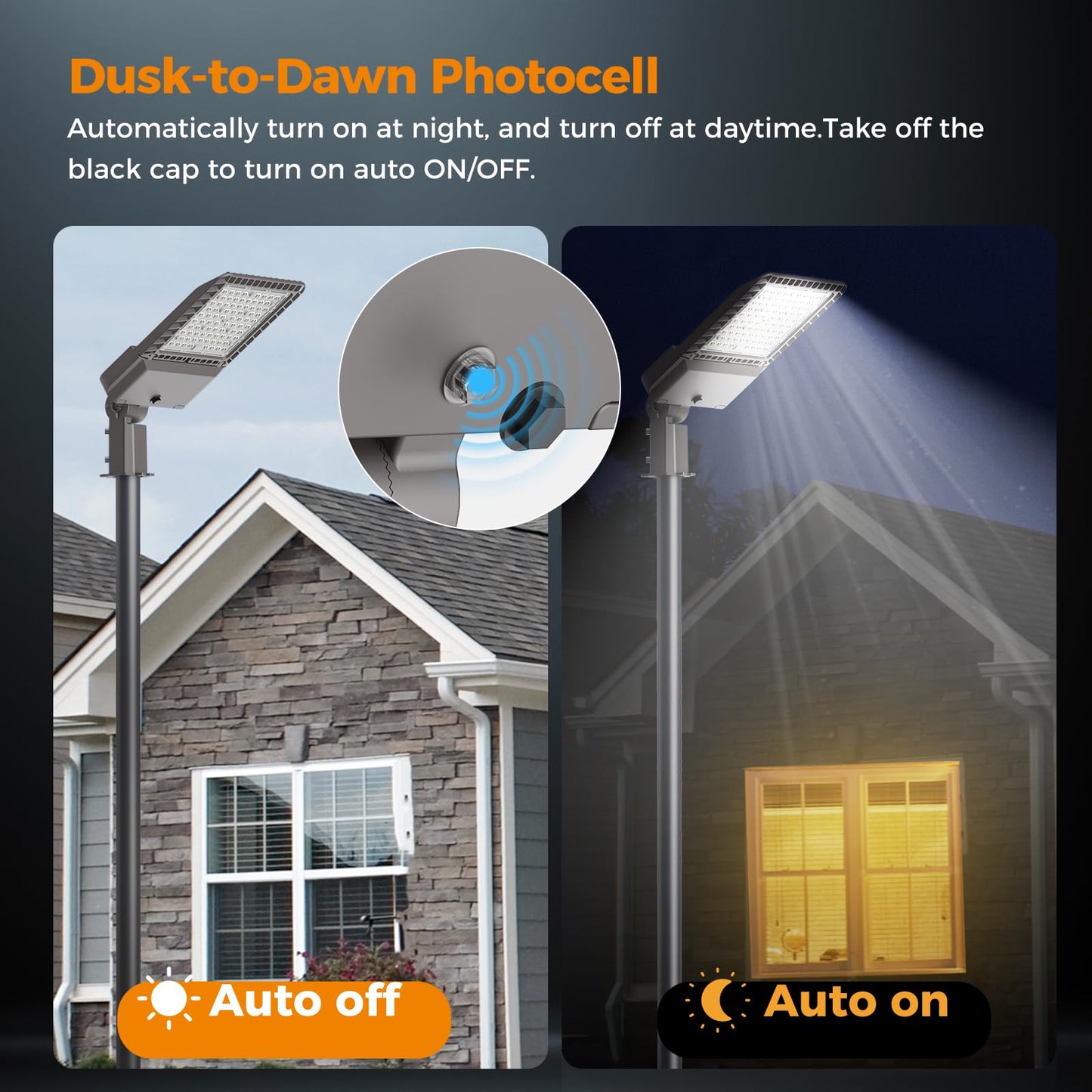 Aikvsxer 45000Lm Led Parking Lot Light 180W Commercial Street Area Lighting Dusk To Dawn Photocell Outdoor Lights Ip65 Waterproof 12 Years Lifespan For Parking Yard Warehouse 6 Pack
