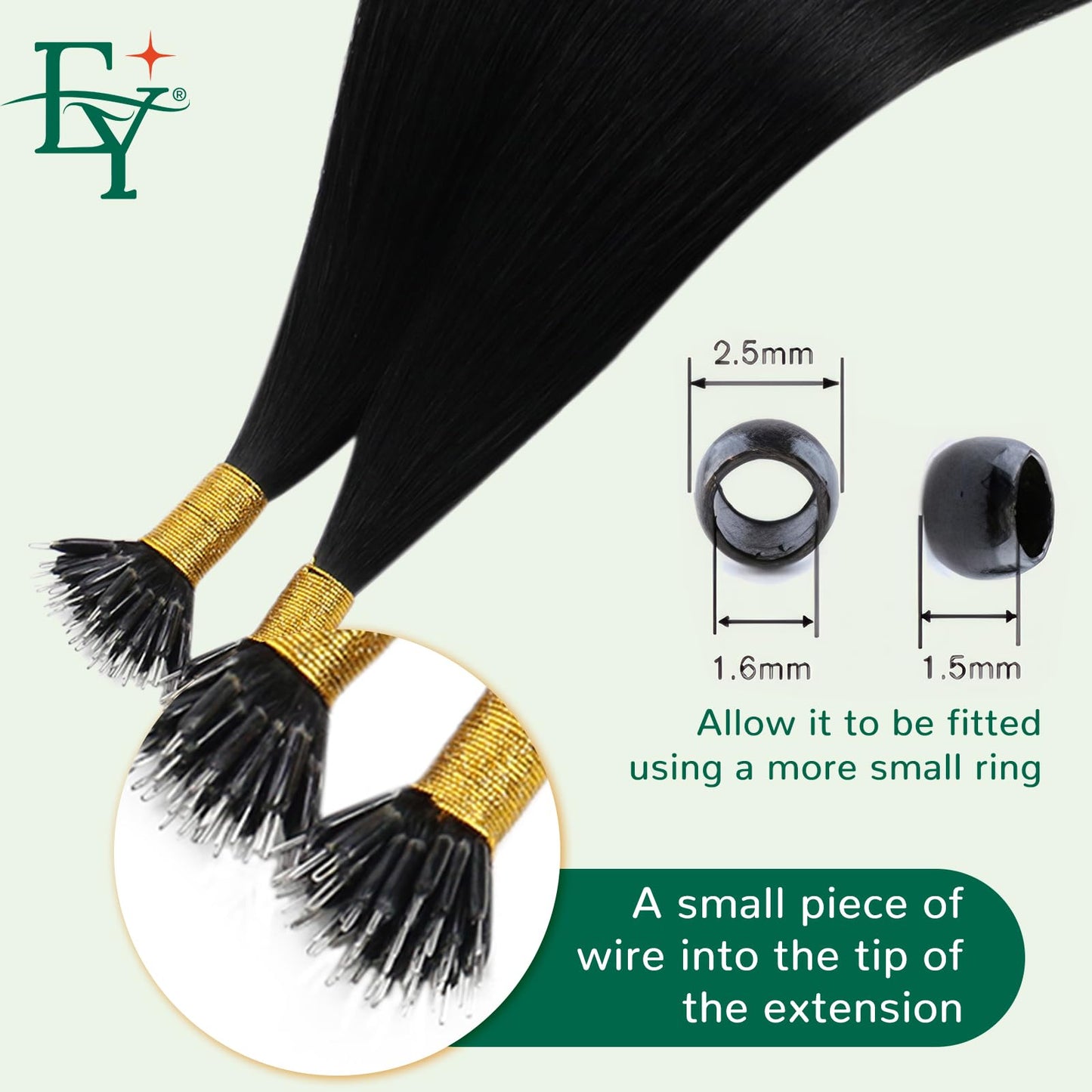 Easyouth Nano Bead Hair Extensions Black Nano Hair Extensions Human Hair Black 22 Inch 50g 50s Invisible Nano Bead Hair Extensio