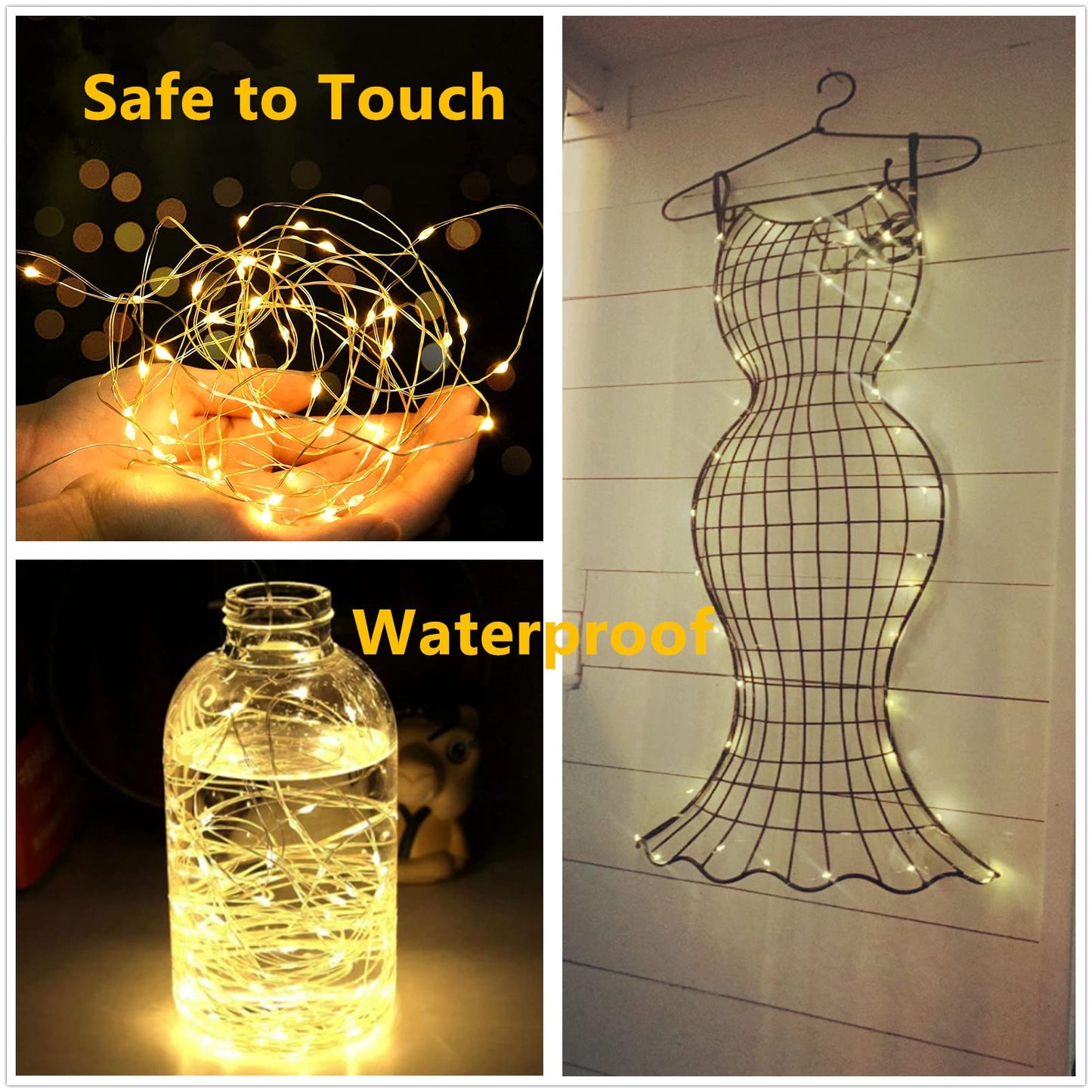 Ranlraka Warm White Led Fairy Lights - 7 Ft Battery Operated, Waterproof Copper Wire, 20 Lights For Diy Wedding, Party, Home Decor