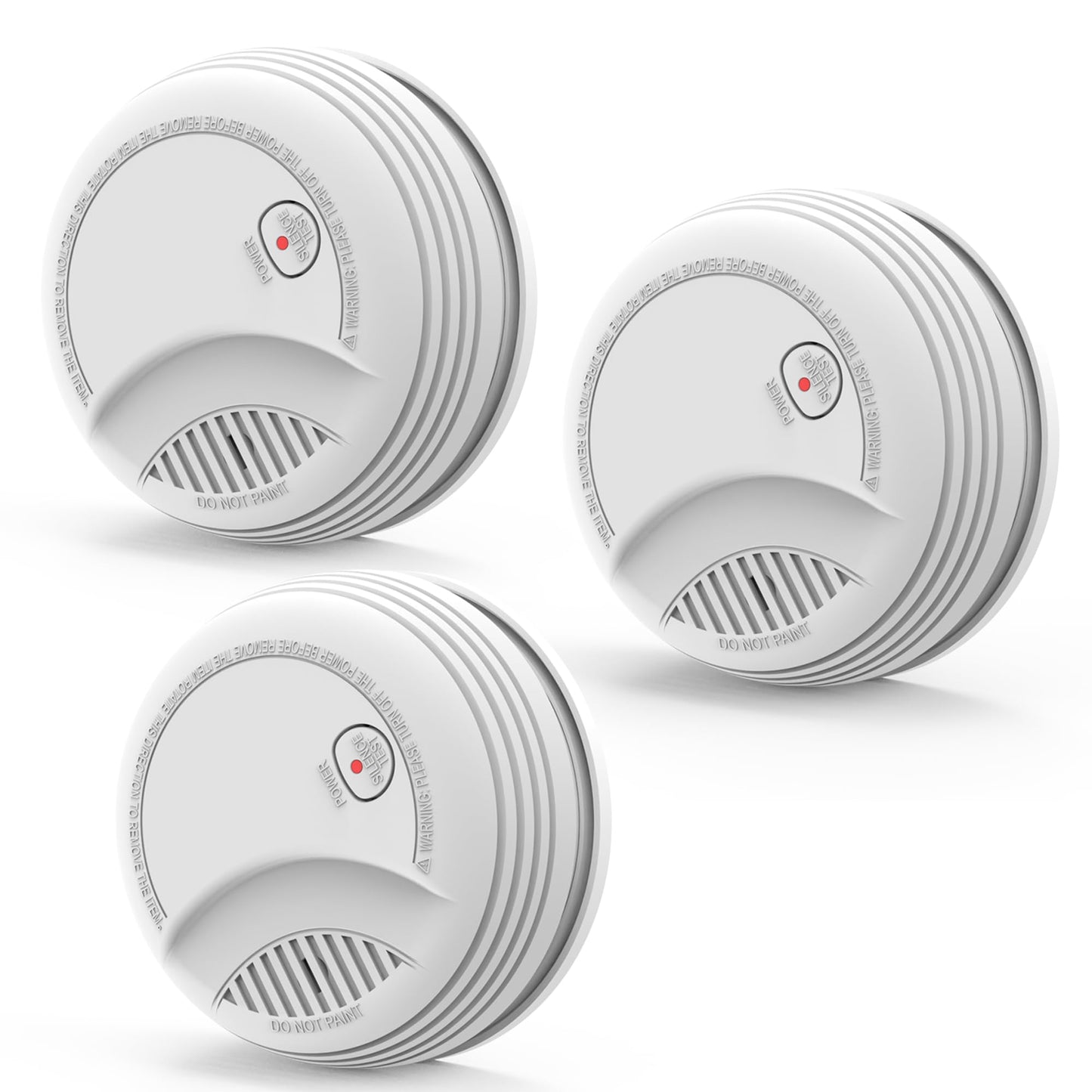 Fire Alarms Smoke Detectors, Photoelectric Sensor Smoke Alarm Battery Operated, Fire Alarm with Test Button & Low Battery Signal, LED Warning Light 85 dB Alarm Sound for Bedroom and Home, 3 Pack