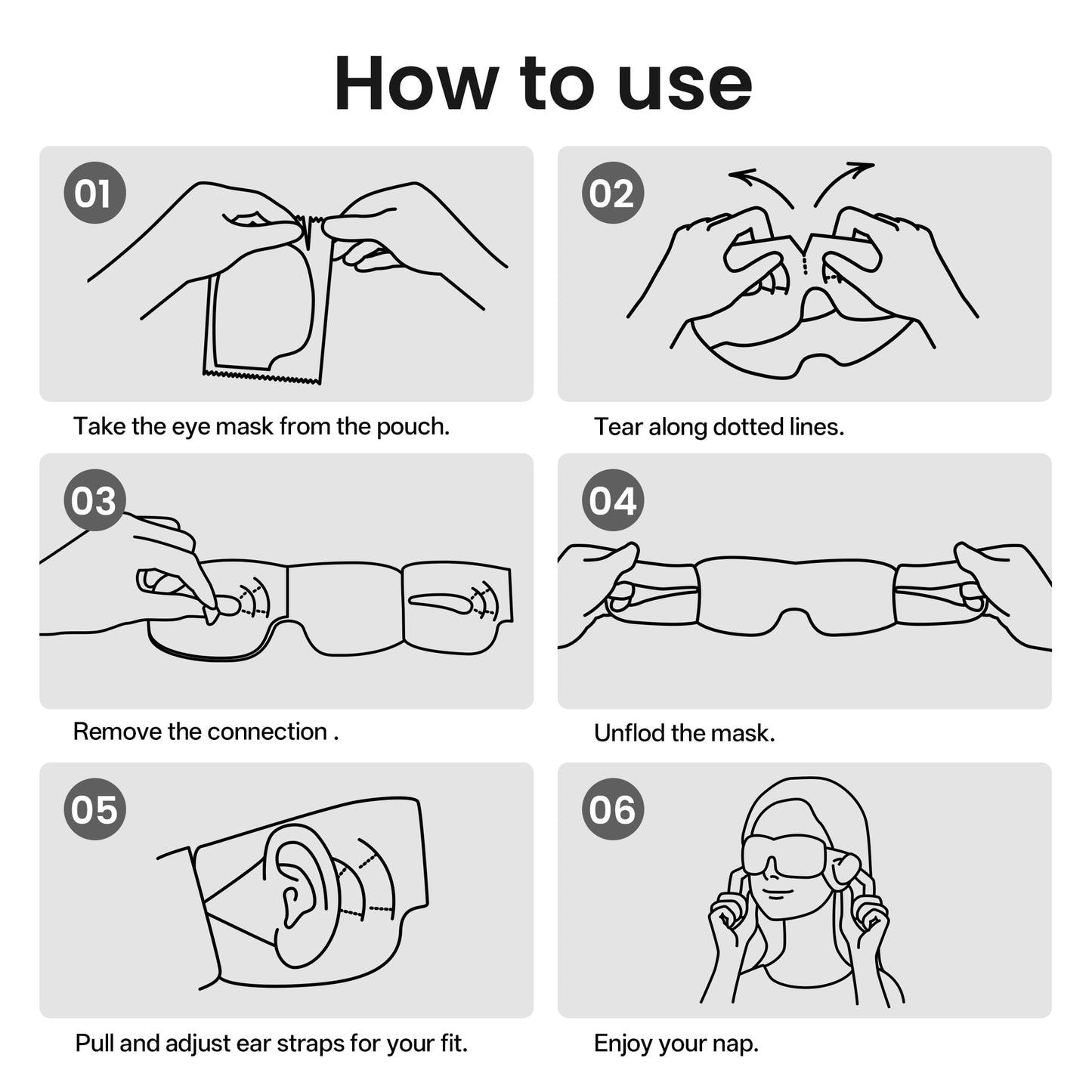 CROUVM 100 Pack Disposable Sleep Masks Bulk, Blackout Blindfolds for Men Women, Soft Eye Shade Cover for Sleeping Travel Yoga, Light Blocking Night Eye Mask for Party Games Team Building