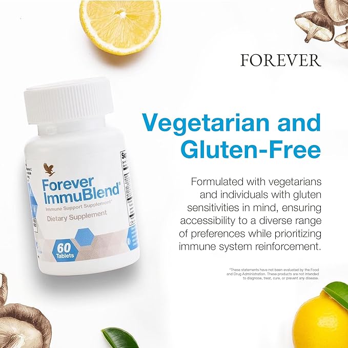 Forever Living - Forever ImmuBlend® Immune Support Supplement – Includes Botanicals, Vitamins D & C, Maitake & Shiitake Mushrooms – 60 Tablets
