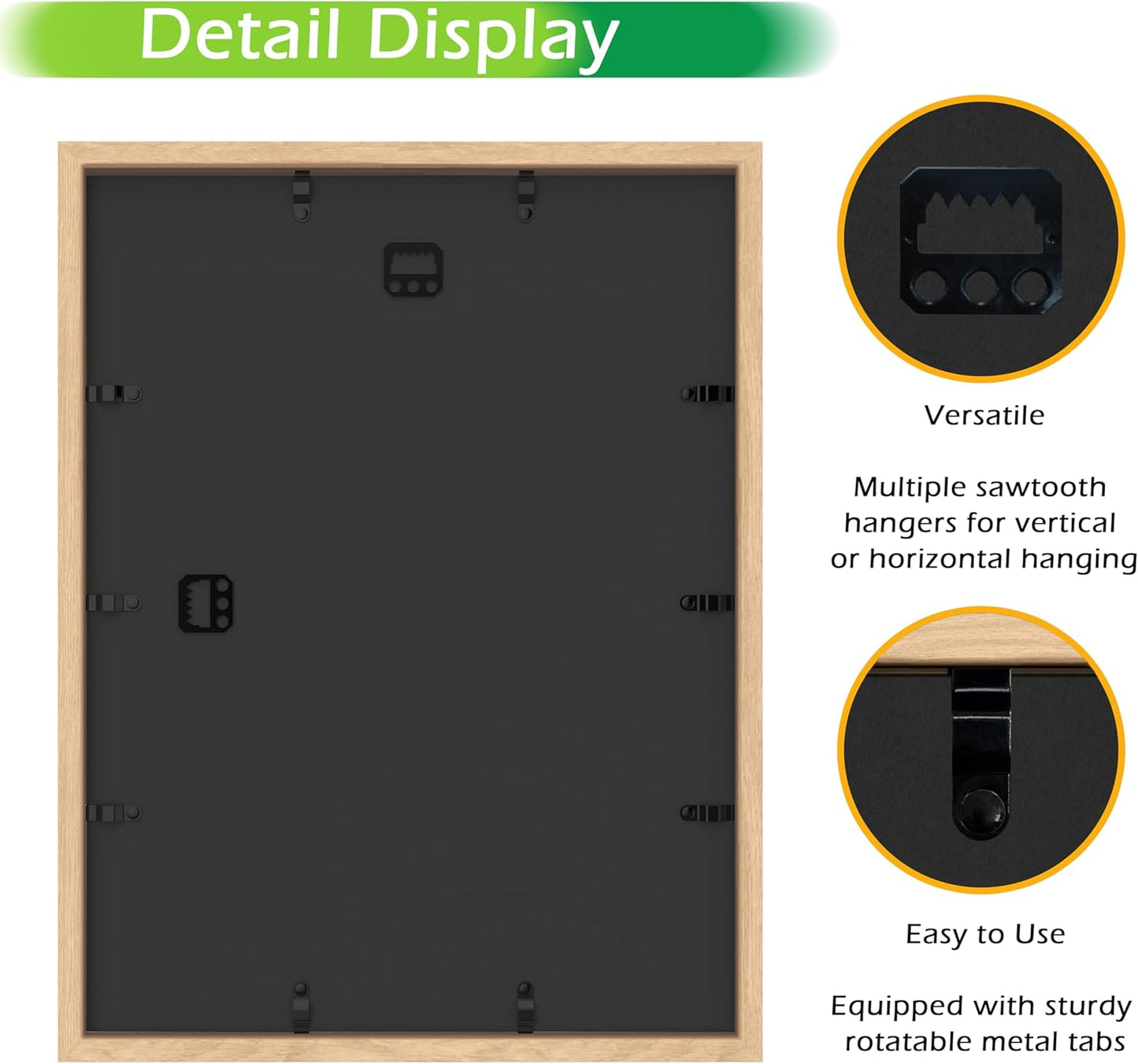 FrameWorks 12” x 16” Natural Oak Wooden Shadow Box Frame – Display Case with Soft Felt Back, Memory Box with Tempered Glass, Display Box with Elegant White Ball Push Pins, Wooden Flower Box