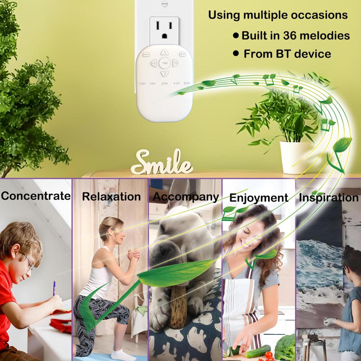 UNIONOW White Noise Machine, Wireless Connect with 36 Relaxing Sounds Including Nature and White Noise, Small Speaker for Home, Office, Hotel, Toilet, Portable Travel