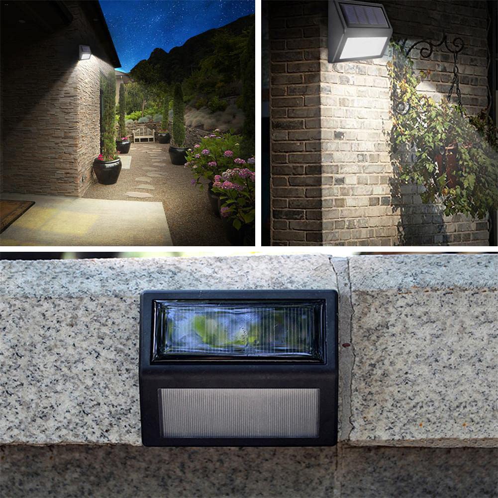 Follateas Solar Lights Outdoor  Waterproof Solar Powered Deck Step Lights For Patio Garden Backyard Garage Driveway Pathway Outside Wall Lighting (Warm White/12 Pack)