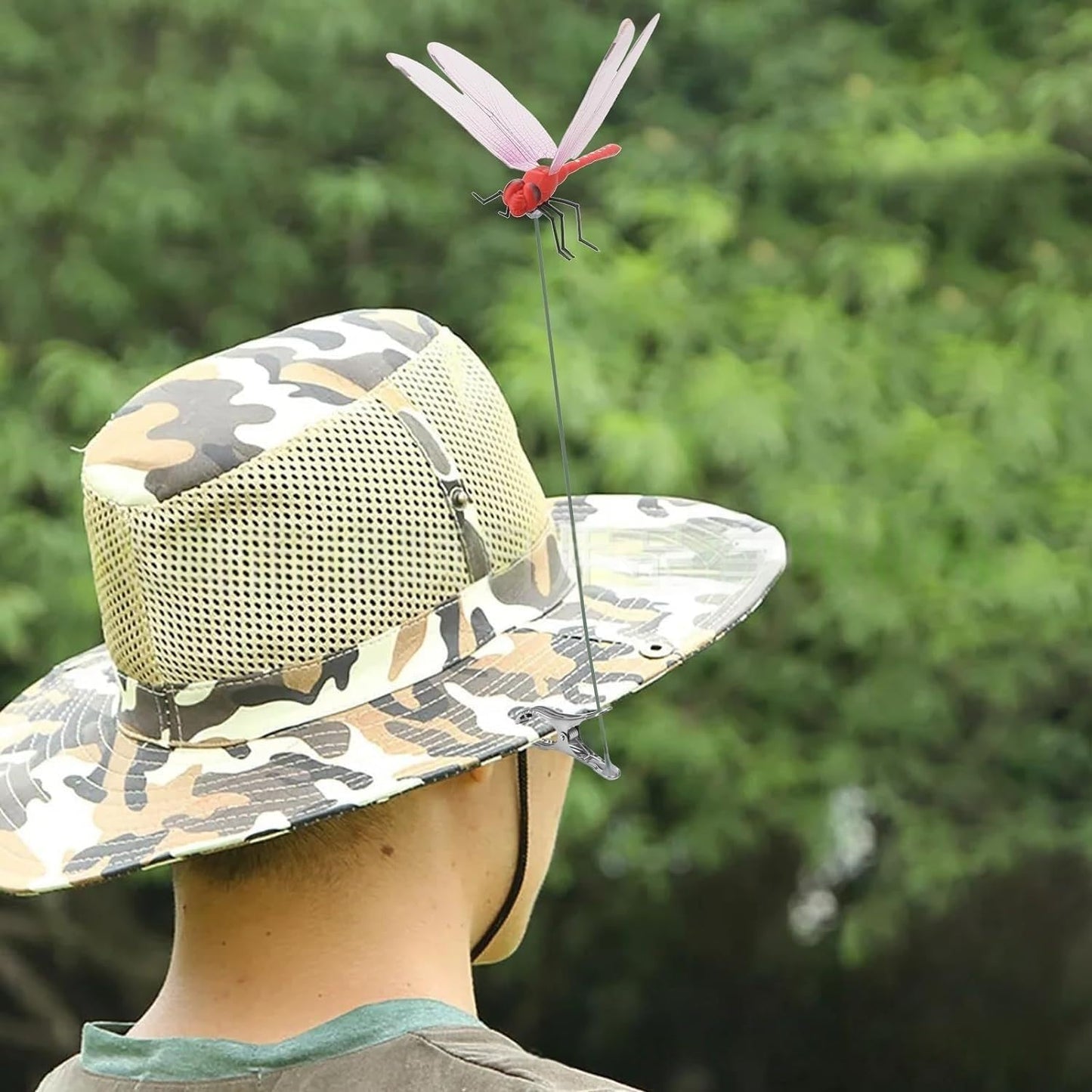 3D Fake Dragonfly Clip - Decorative Fly Repellent Clip Dragonfly Design for Home Garden Outdoor Decor & Pole Mounting