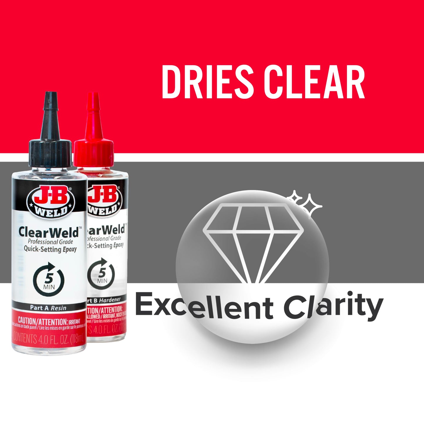 J-B Weld Pro Size ClearWeld 5 Minute Set Epoxy